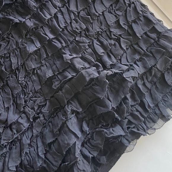 DVF DIANE Von FURSTENBERG wool silk little black ruffle dress - Picture 7 of 14